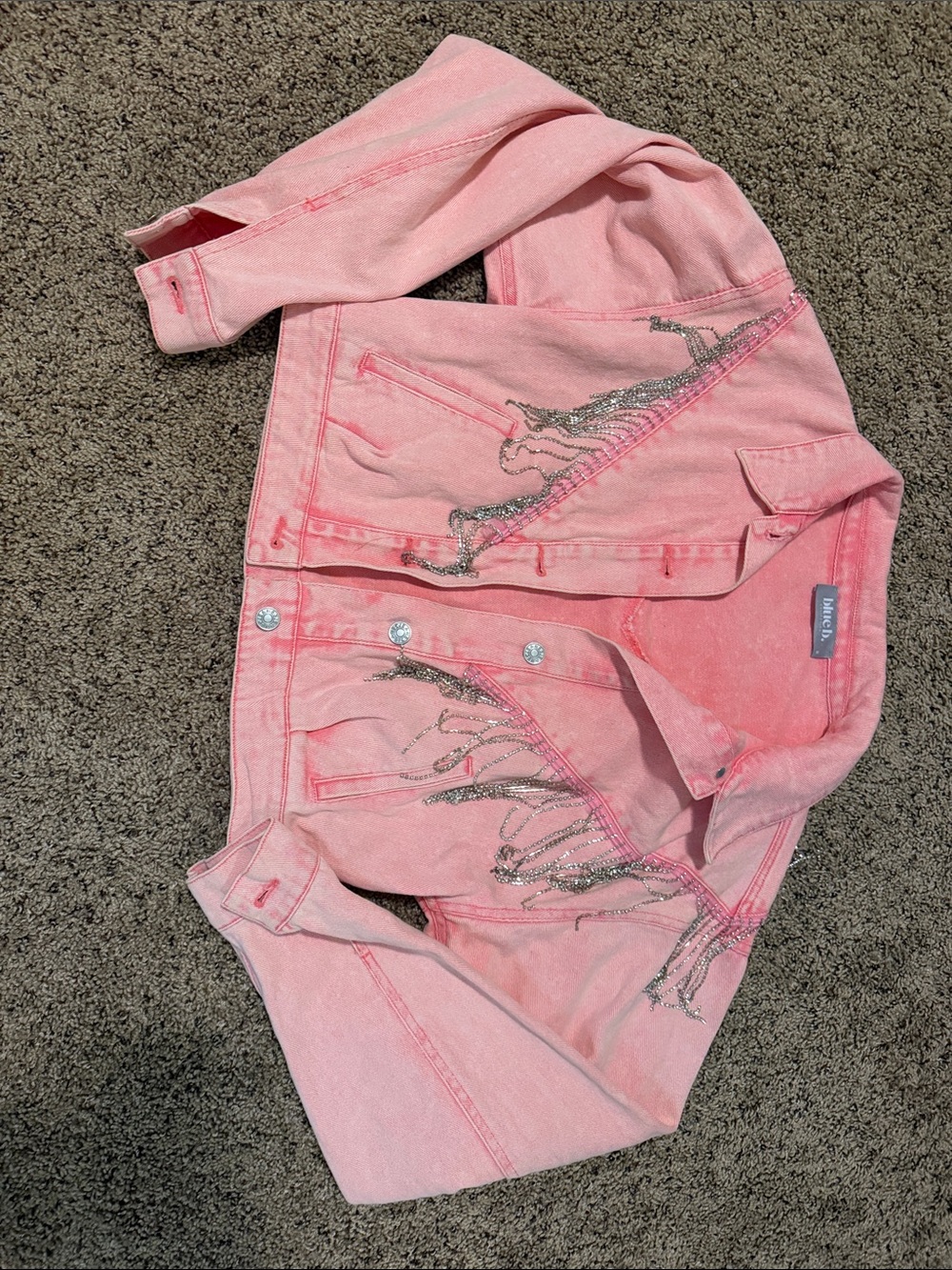 Uttermost Pink Embellished Jean Jacket